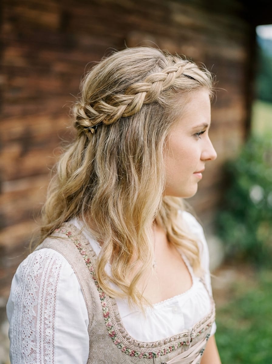 Half-up Braids zum Dirndl - Dirndlfrisur